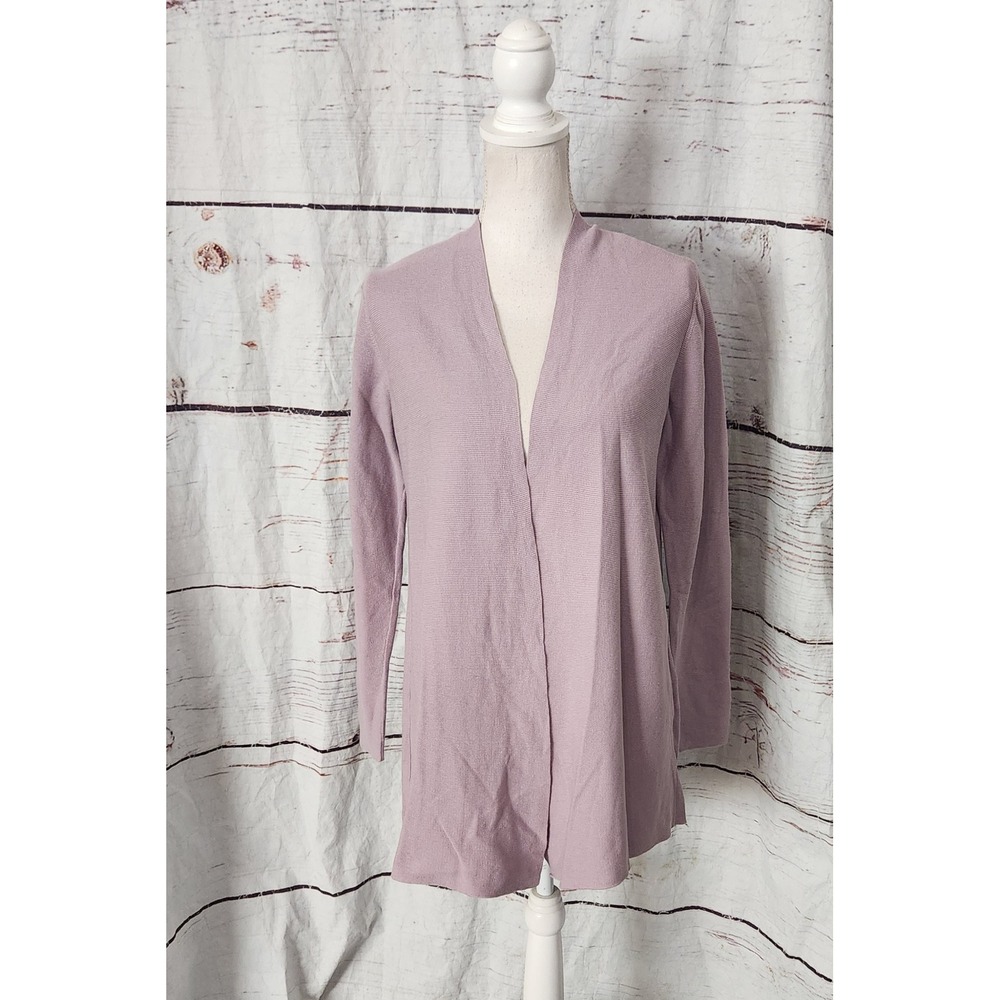 Eileen Fisher Organic Cotton Lilac Cardigan Size Small